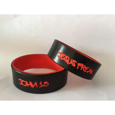 1" Dual Layer Custom Silicone Wristband