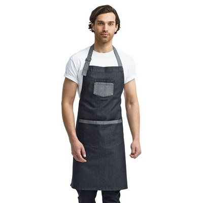 Artisan Collection by Reprime® Unisex Domain Contrast Denim Bib Apron