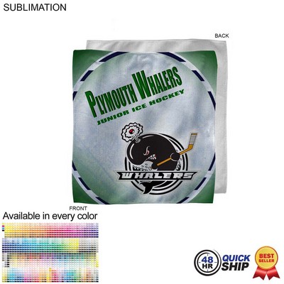 48 Hour Quick Ship - Microfiber Dri-Lite Terry Fan, Cheering, Skate Towel, Sublimated (12"x12")