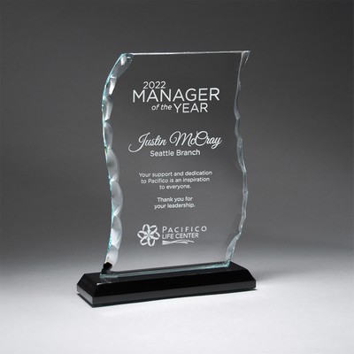 Pearl Edge Scroll Glass on Black Base (Small)