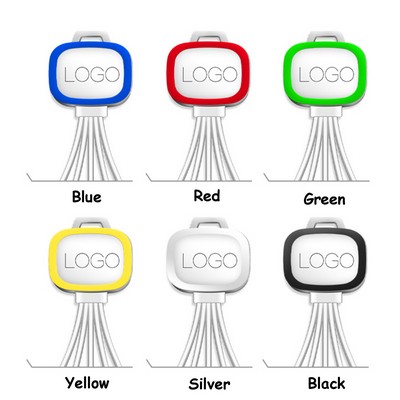 Colorful LED Light 5" 1 Multi USB Charging Cable with Carrying Hook