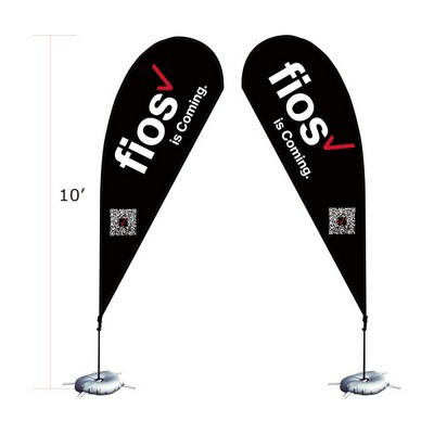 10' Single Sided Fiber Custom Teardrop Flags