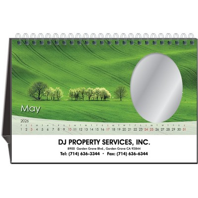 Reflections 2026 Mirror Desktop Calendar w/Black Imprint