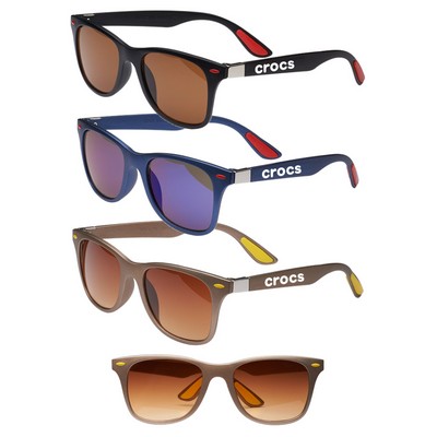 Union Printed - Matte Malibu UV Sunglasses With Metal Accents - 1-Color Logo