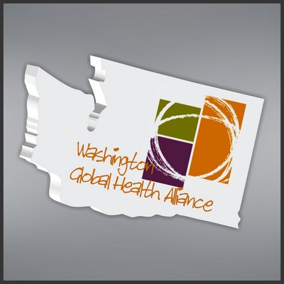 5" Washington Shape Paperweight in White