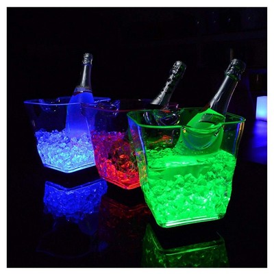 5L Colorful LED Plastic Ice Bucket For Champagne Wine And Beer