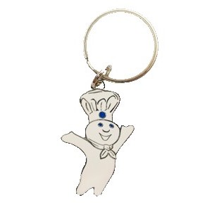 Thick Metal Single Sided Key Chains 1.25" - 1.5"