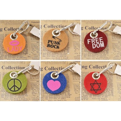 Circular Shaped Felt Key Chain