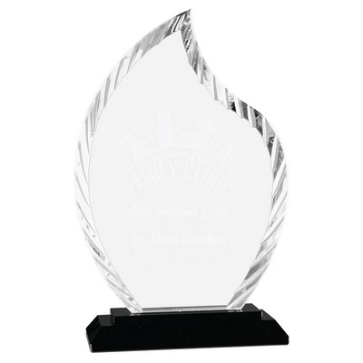 8" Flame Accent Glass on Black Base