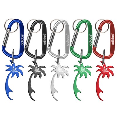 Palm Tree Bottle Opener Key Holder and Carabiner