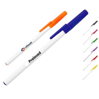 Promotional Ballpoint Pen w/ Colored cap & Accent Pens