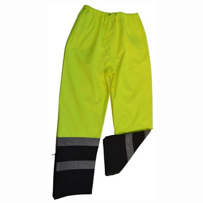 ANSI/ISEA 107-2015 LIME/Black Class E Waterproof Draw String Rain Pants