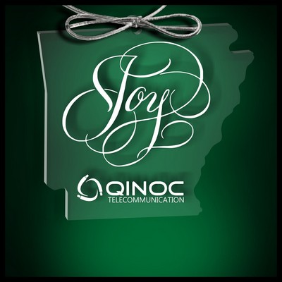 Arkansas Budget Ornament in Clear Acrylic