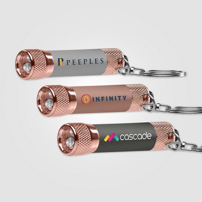 Chroma Softy Rose Gold Metallic - LED Flashlight with Keyring - Full-Color Inkjet