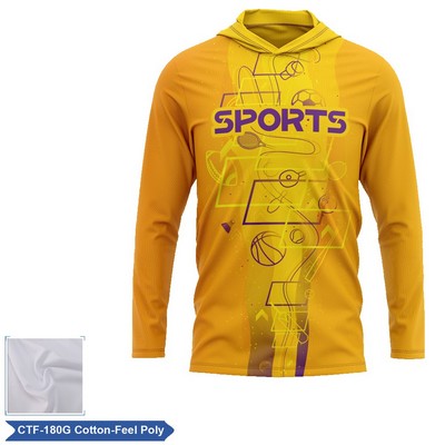 Unisex & Kids' Sublimation 180G Cotton-Feel LS Hooded Tee