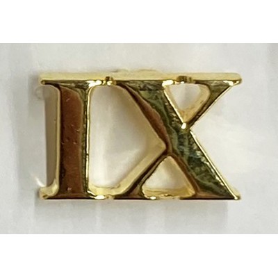 Roman Numeral IX Marken Design Cast Lapel Pin (up to 3/4")