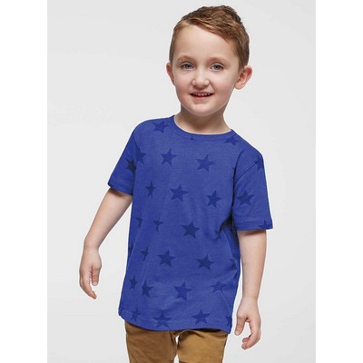 Code Five® Toddler Five Star Crew Neck Short Sleeve Fine Jersey T-Shirt