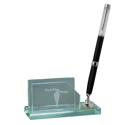 Black Pen Set w/Business Card Holder