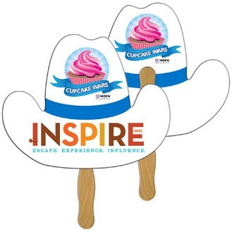 Cowboy Hat Hand Fan Full Color (2 Sides)