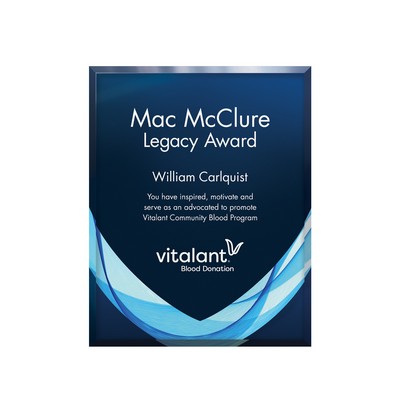 Beveled Acrylic Aquus Shield Plaque, Small