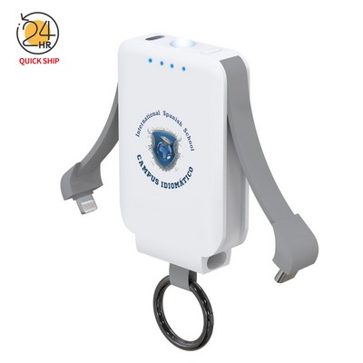 2000 mAh Keychain Power Bank w/Flash Light