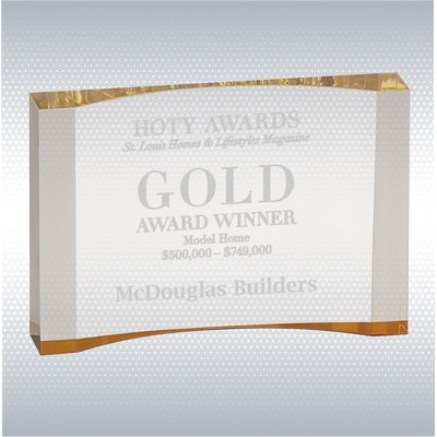 5" x 3 1/2" Gold 1" Thick Acrylic Crescent Award