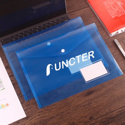 Plastic Envelopes Clear Document Folder A4 Size with Label Pocket ( Assorted Colors)