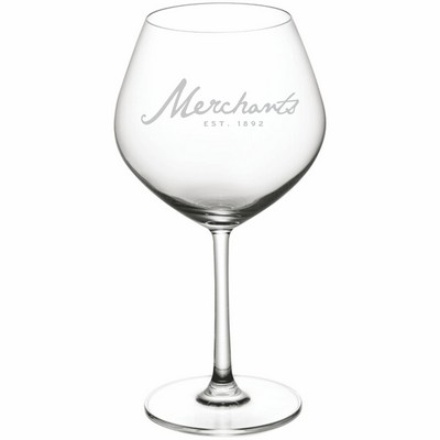 Laser Engraved Acopa Elevation 21.5 oz. Burgundy Wine Glass