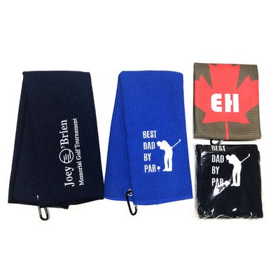 Embroidered Golf Towels for Golf Bags with Clip