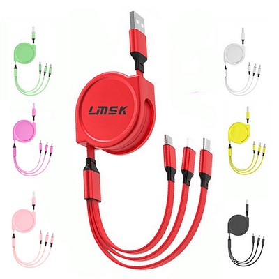 Retractable 3 - In - 1 Phone Charging Cable
