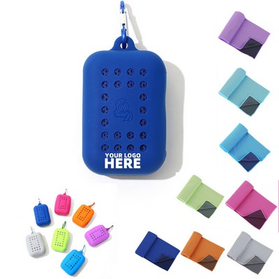 Fast Drying Absorbent Camping Towels w/Silicone Case