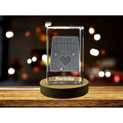 Mbira 3D Engraved Crystal Award w/LED Base Light