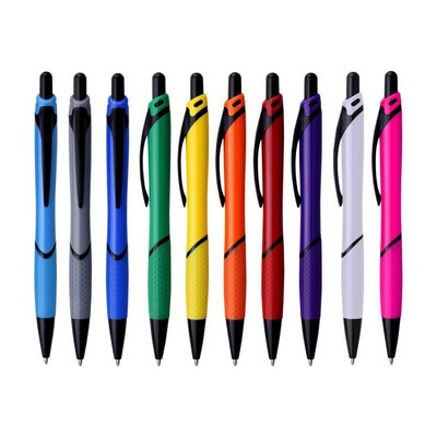 Sance Ballpoint Pen W/ Rubber Grip & Clip