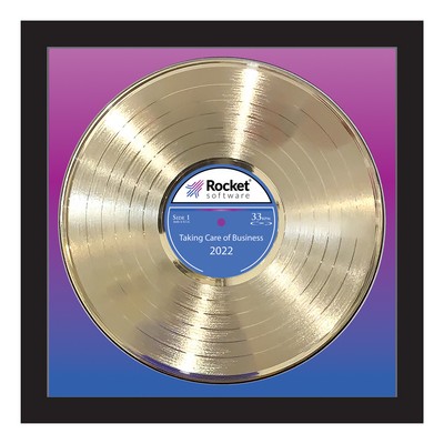 Gold Framed Record - 15" x 15" Frame w/ Custom Background