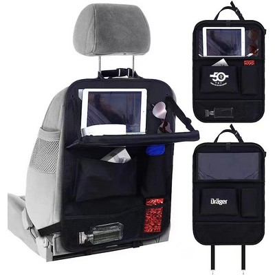 2 Pack Large Capacity Car Organizer with Folding Table and Tablet Storage