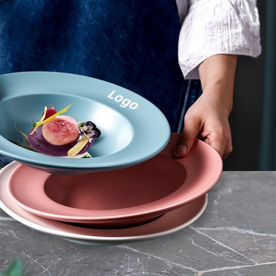 9" Wide Rimmed Porcelain Pasta & Soup Bowl