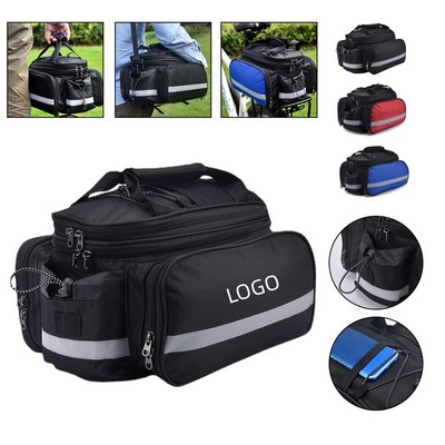 27L Bike Rear Rack Trunk Bag w/Rainproof Cover
