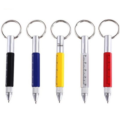 6-in-1 Metal Pen w/Keychain