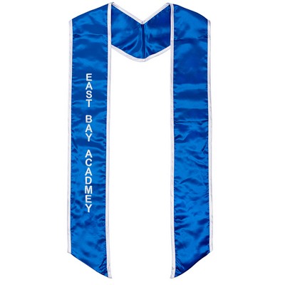 One Side Embroidery Ribbon Trimmed Stole