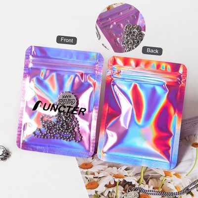 3 x 3.9" Iridescent Resealable Plastic Bags Clear Window Zipper Bags Seal Storage Pouch