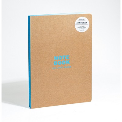 teNeues - A4 Notebook: Kraft and Neon Blue, Hardcover - 230 Lined Pages wit
