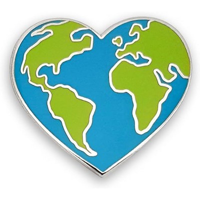 Custom Earth Heart Shaped Cute Enamel Lapel Pins Brooch Pin Badge