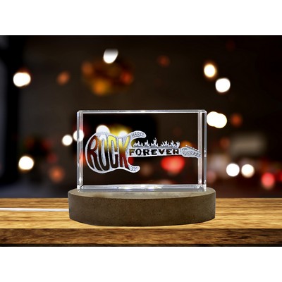 Grunge Electric Guitar 3D Engraved Crystal Trophy Award