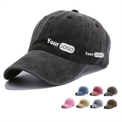 Vintage Washed Adjustable Unisex Baseball Cap