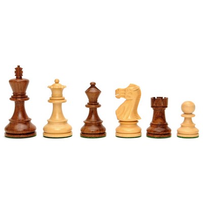 Wooden English Chess Pieces, Weighted with 3.5" King