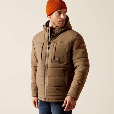Ariat® Men's Chocolate Chip Brown Rebar® Winter Valiant Jacket