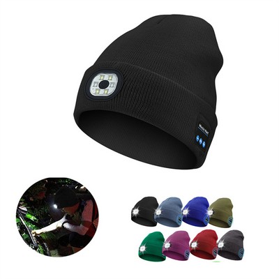 Wireless Beanie Hat w/Light and Speaker