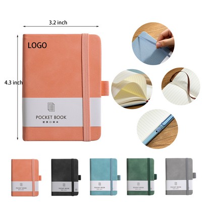 A6 hardcover PU leather notebook with pen holder