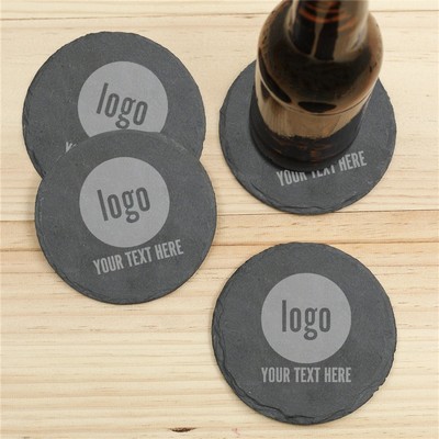 Engraved Corporate Slate Coaster Set
