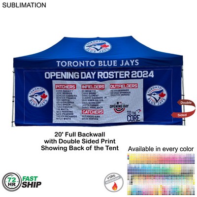72 Hr Fast Ship - Full 20' Back Wall for 10x20 Tent Kit, Sublimated, Double Sided Print